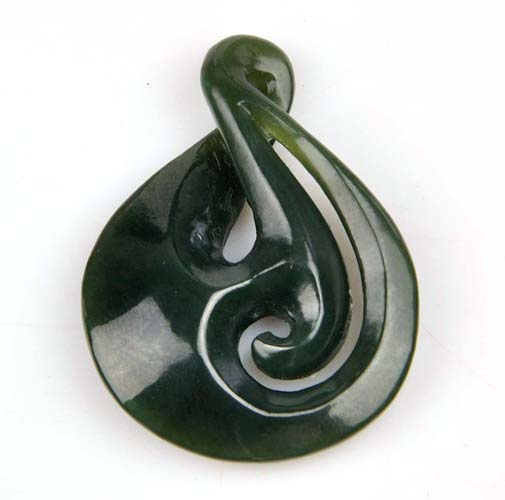 Natural Nephrite Jade Twist Manaia Pendant Greenstone Pounamu Necklace