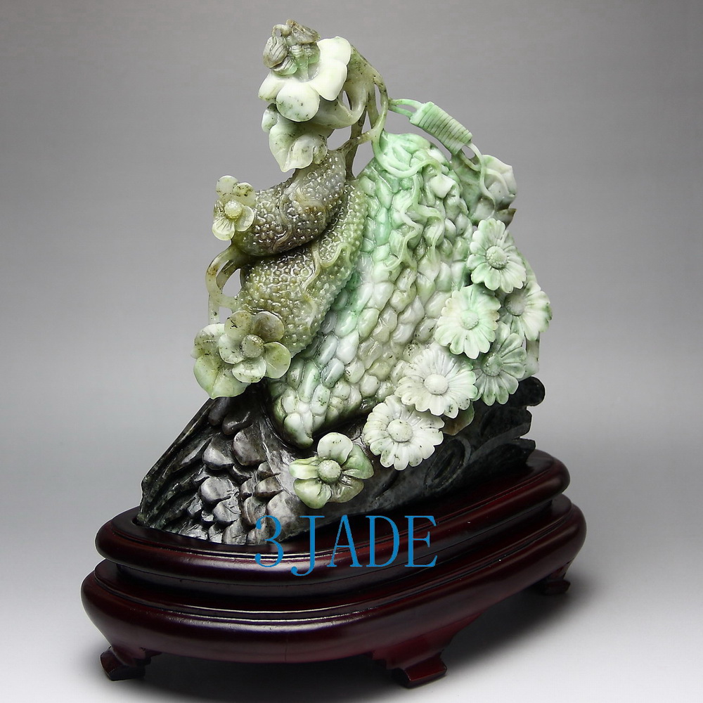 Natural Dushan Jade Stone Carving Harvest Statue / Sculpture -J003503 ...